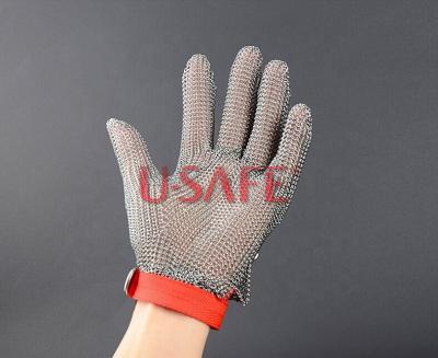 China Heavy Duty Anti-cut Slaughterhouse Chainmail Stainless Steel Cutting Glove Chain Mesh Hand Gloves for sale