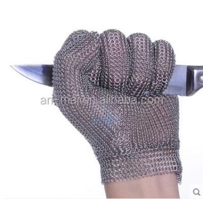 China All Stainless Steel Mesh No Textile 304L Stainless Steel Cut Resistant Gloves With Safe-Grip Steel Chainmail Mesh And Level 5 Cut Protection Kitchen Food Grade for sale