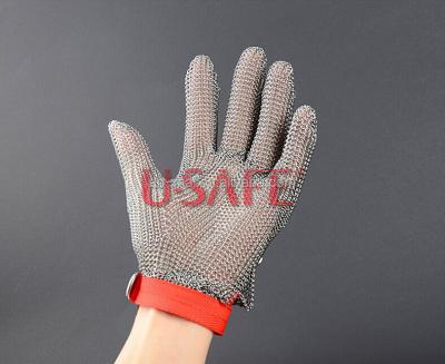 China CE Wholesale Stainless Steel Chainmail Metal Mesh Sewing Machine Use Glove Sewing Needle Proof Glove for sale