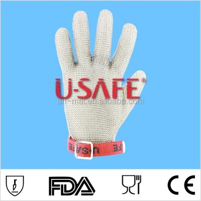 China CE Stainless Steel Metal Wire Mesh Cut Resistant Gloves Seafood Glove for sale