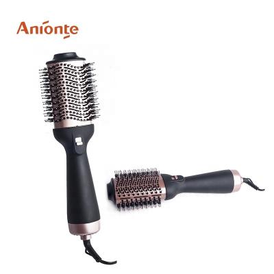 China Household One Step Hair Dryer Blow Golden Hot Air Styling Brush , Drier Brush for sale