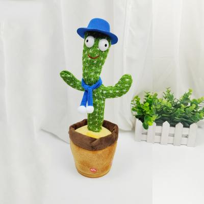 China Talking Rechargeable Talking Electronic Shake Stuffed Twist Toy Dancing Plush Sing Green Cactus Plastic Toys For Kids for sale