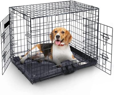 China Breathable Cat and dog Deluxe pet House Sturdy metal kennel folding steel pet carrier for sale