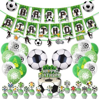 China Party Festival Supplies Themed World Cup Soccer Birthday Party Decoration Kids Birthday Supplies Banner American Football Foil Balloons Kid Shower for sale