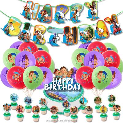 China Party Festival Supplies Banner Sunny Birthday Decoration Cake Topper Luca Balloons Anime Happy Birthday Cartoon Event Party Supplies Birthday Set for sale