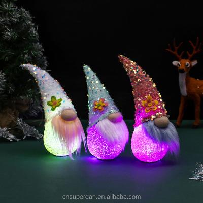 China Party Festival Supplies Superstar Halloween Decorations Led Luminous Doll Ornament Plush Doll Easter Gnome Faceless Window Decoration for sale