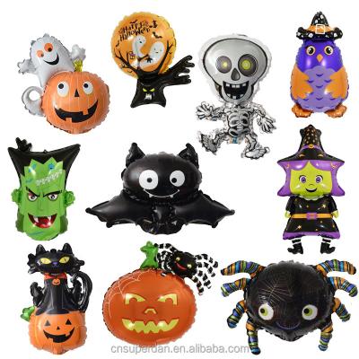 China Party Festival Supplies Superstar Halloween Foil Balloon Spider Pumpkin Cartoon Mini Foil Balloon Decoration Supplies for sale