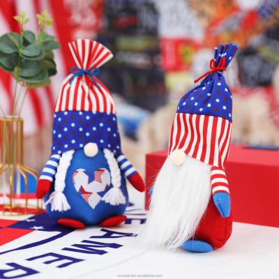 China Party Festival Supplies Rudolph Gnome Doll Dwarf Part American National Day Plush Doll Independence Day Faceless Decorations New for sale