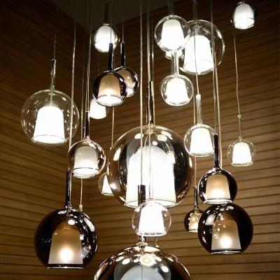 China Modern simple living room modern ball pendant lamp crystal glass restaurant chandeliers for weddings for sale