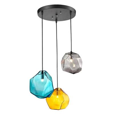 China Wholesale Modern Colorful Glass Star Chandelier Tree Branch Kitchen Bar Table Pendant Light for sale