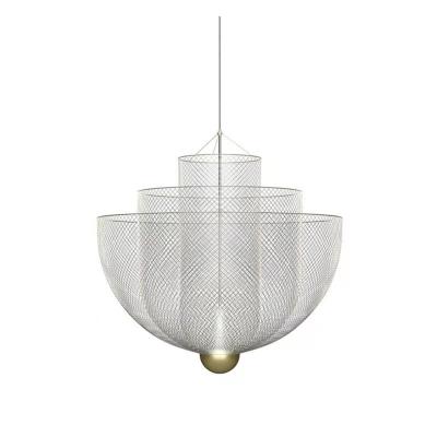 China Nordic modern art grid lighting modern minimalist creative living room personality designer villa duplex restaurant chandelier for sale