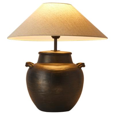 China Modern Nordic hotel study restaurant bedside table lamp led ceramic decorative desk lamp with flange for sale