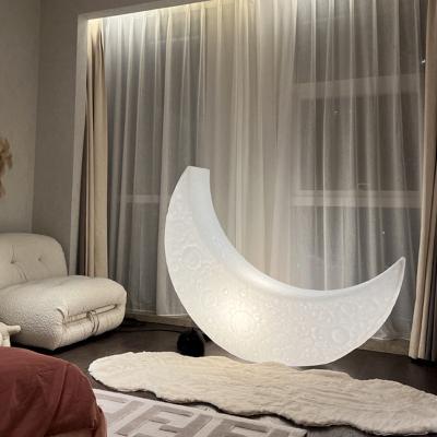 China Modern Net Red Model Room Bedroom Designer Lamp New Moon Extended Chair Can Rest People Atmosphere Crescent Floor Lamp for sale