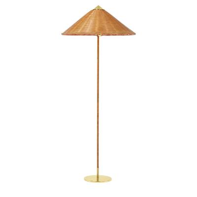 China Living Room Modern Japanese Style Bamboo Creative Lamp Rattan Design Decoration Floor Lamp Wooden Floor Lights for sale