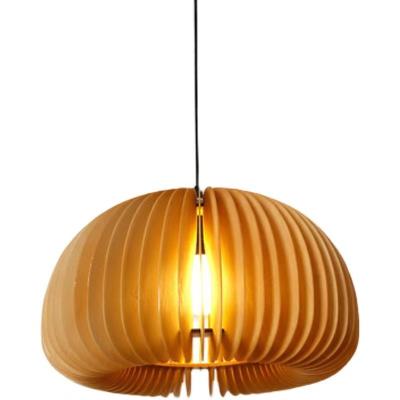 China Modern Japanese Simple Modern Pumpkin Wooden Creative Net Red Lantern Lamp Homestay Study Bedroom Restaurant Retro Pendant Light for sale