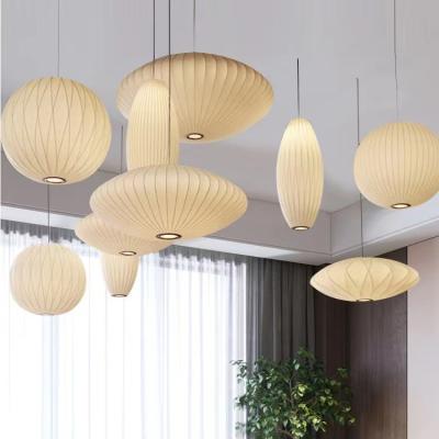 China Modern Chinese simple bar restaurant chandelier personality decoration creative project around the silk pendant light for sale