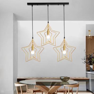 China Aisle Modern Net Red Creative Nordic Bar Lamp Restaurant Personality Corridor Chandelier Simple Star Pentagon Ceiling Chandelier for sale