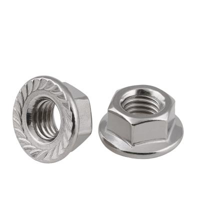 China Heavy Industry Hex Hex Head Castle Spinlock Flange Nut M4 M5 M6 M8 M10 Stainless Steel High Quality Hex Nuts With Flange for sale