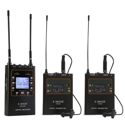 China Professional Wireless Microphone E-IMAGE MTR-S4 UHF Wireless Receiver Dual Trannel Two Body-Package Collar Outdoor Wireless Microphone for sale