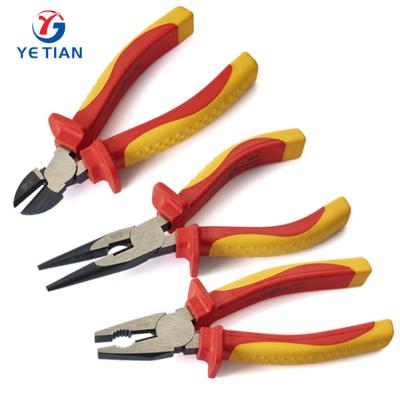 China Insulated Terminal Crimping Crimping Tools Wire Pliers Wire Cutter Pliers Carbon Soft Carbon Steel Imperial Exterior Handle Plastic Main Handle for sale