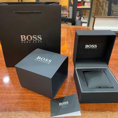 Chine Custom Logo Paper Luxury Wrist Black Watch Storage Display Gift Box Packaging Boxes Watch Box For Watches à vendre