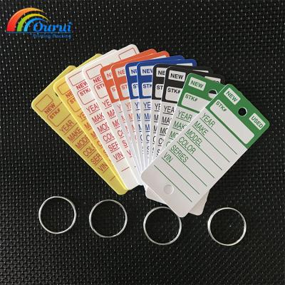 China Water Proof Top Color Strip Key Indicators With 250 Pcs Car Yellow Or White Car Keytag Key Indicator And 250pcs Rings for sale