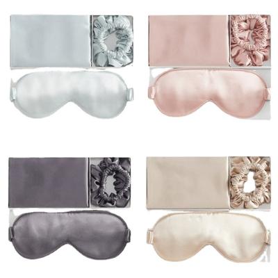 China Viable Custom Logo Reusable Adjustable Sleep Mask 100% Silk Mulberry Fashion Satin Eye Mask Sets for sale