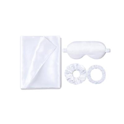 China Anti-Static Non-Toxic 19/22/25/30 mm Accepts Custom Embroidery 100% Mulberry Silk Pillowcase & Eye Mask Set for sale