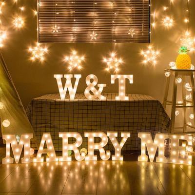 China 3d Led Night Lamp 26 Letter Buildings Up Letter Digital 0-9 Marquee Sign Alphabet Light Wall Hanging Lighting Lamp for Wedding for sale