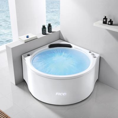 China Single Person Acrylic Whirlpool Skirt FICO FC-2661HT Whirlpool 2 Person Bathroom Indoor Jet Hottub Waterfall Whirlpools Bathtubs Massage Corner Bathtub for sale