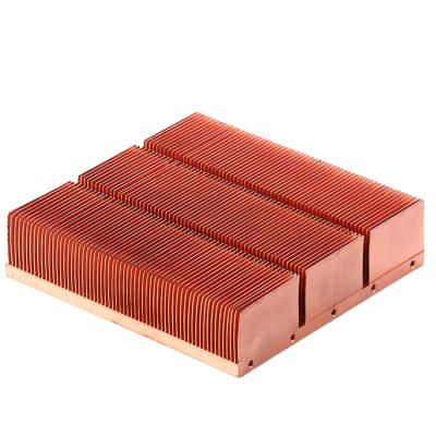 China Graphics Card FM OEM Pure Copper Cooler Fin Skiving Radiator Small For Cooling 40W GPU Radiators 90*90*25mm for sale