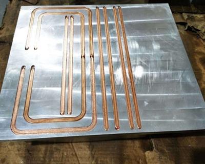 China Liquid Case 6 Pass Computer Copper Cold Tube Block Aluminum Cold Plate For Automatic Textile Machine for sale