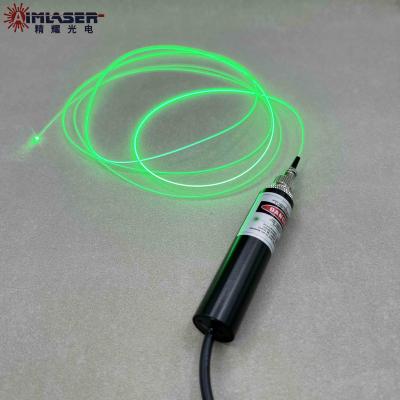 China Coaxial Fiber Coupled Laser Diode Module 520nm 30mW 170um Corning Light Diffusing Fiber Laser Source for sale