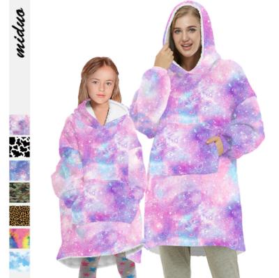 China Amazon Breathable Unisex Star Mink Digital Printed Hoodies For Adults And Children Can Be Used With Blankets And Winter Thickening for sale