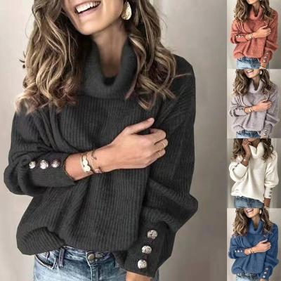 China Breathable Amazon sells European and American autumn and winter women's warm high neck sweater stock for sale