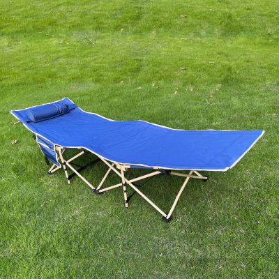 China Foldable Comfortable Extra Wide Sturdy Heavy Duty Camping Bed With Side Pocket for sale