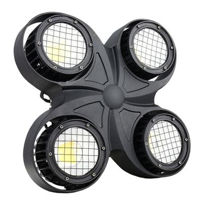 China Sports Stadiums Wholesale Stage 4 Eyes COB Assist Light DMX Outdoor Warm Cool White Waterproof COB LED 4*100W Blinder Light for sale