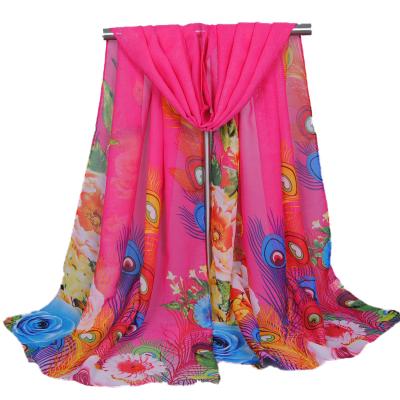 China Sunshade Hot Decoration Zhongyu Printed Korea Chiffon Shawl Instant Hijab Scarf Printed Crepe Chiffon Malaysia Headscarf Shawl for sale