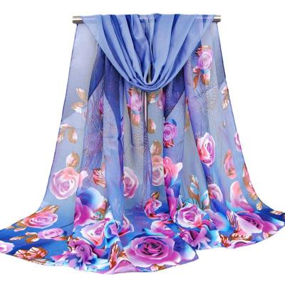 China Designer Hot Muslim Head Scarf Zhongyu Style Multicolor Printed Wholesale Chiffon Scarf salwar scarf for sale