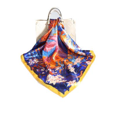 China Zhongyu Digital Printing Hot Sunshade Decoration Luxury Square 90*90cm Handbag Neck Scarves Spring Summer Women Stain Silk Scarf for sale