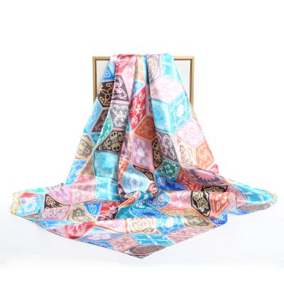 China ZhongYu Soft Elegant Luxury 2022 Professional Custom Design Digital Printing 90cmx90cm Silk Scarf Hangzhou Silk Scarf Factory for sale