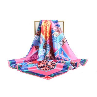 China 2022 ZhongYu K14 spring and summer double soft elegant luxury plaid imitated silk scarf ladies Pashmina silk scarf shawl for sale