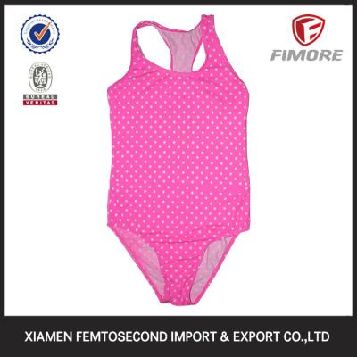 China Children Fancy Girl's small dot printed one piece swimming suit for sale