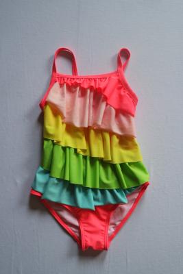 China 2017 cute fomfort fabric girl's one piece  rainbow color Swimwear One Piece for sale