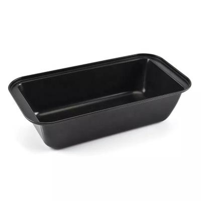 China Viable Nonstick Rectangular Black Carbon Steel Toast Mold Cake Tool Rectangle Bread Toast Mold Bread Baking Pan for sale