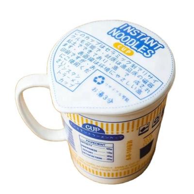 China Disposable Cute Ramen Bowl Design Ceramic Noodle Soup Bowls With Lid 1707 for sale