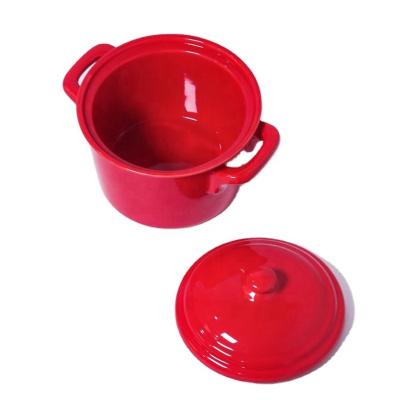 China Sustainable 450ML Ceramic Soup Pot With Lid for sale