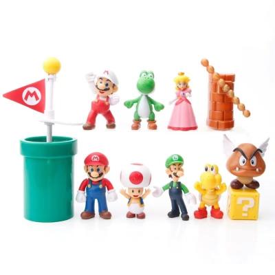 China Car Fast Decoration Cake Topper Mushroom Mario Decoration Action Number Super Mario Anime Handmade Model for sale