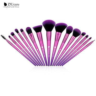 China Angular Blush Popular Colorful DUcare Top Highlight Makeup Brushes With Case for sale