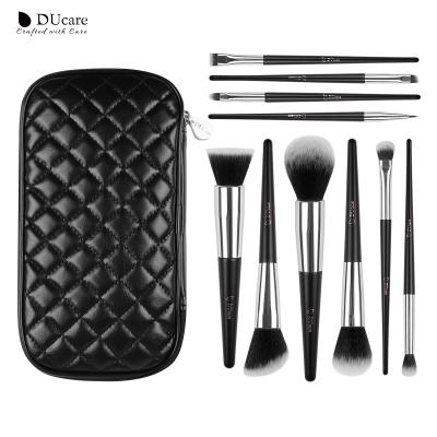 China Angular Blush DUcare Nature 10 Bulk Makeup Set Brush With Bag D1001 for sale